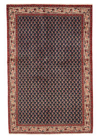  135X205 Sarough Mir Teppich Schwarz/Dunkelrot Persien/Iran Carpetvista