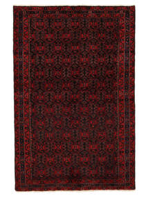  Persan Hamadan Fine Covor 129X198 Negru/Dark Red Carpetvista