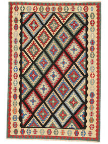 205X301 Tappeto Kilim Ghashghai Orientale Rosso Scuro/Nero (Persia/Iran) Carpetvista