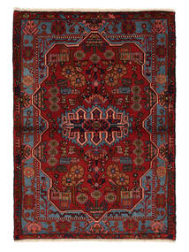  Oosters Nahavand Vloerkleed 108X151 Zwart/Donkerrood Wol, Perzië/Iran Carpetvista