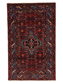 Asadabad Teppich 101X164 Schwarz/Dunkelrot Wolle, Persien/Iran Carpetvista