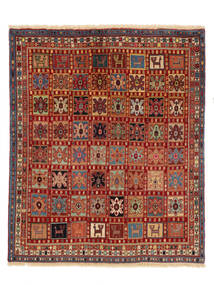 Ghashghai Fine Teppe 132X155 Kvadratisk Mørk Rød/Brun Ull, Persia/Iran Carpetvista