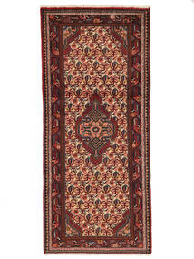 Persischer Asadabad Teppich 83X190 Läufer Schwarz/Dunkelrot (Wolle, Persien/Iran)