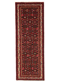  Perzisch Hosseinabad Fine Vloerkleed 72X195 Tapijtloper Zwart/Donkerrood (Wol, Perzië/Iran)
