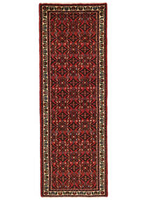  Persischer Hosseinabad Fine Teppich 70X200 Läufer Schwarz/Dunkelrot (Wolle, Persien/Iran)