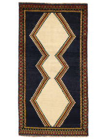  Oosters Ghashghai Fine Vloerkleed 105X199 Zwart/Beige Wol, Perzië/Iran Carpetvista