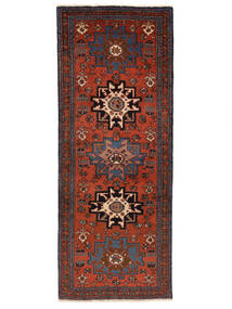 73X188 Ardebil Teppich Orientalischer Läufer Schwarz/Dunkelrot (Wolle, Persien/Iran) Carpetvista