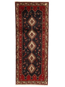  Orientalsk Afshar/Sirjan Teppe 87X218Løpere Svart/Mørk Rød Ull, Persia/Iran Carpetvista