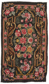  Orientalischer Rose Kelim Moldavia Teppich 179X304 Schwarz/Braun Wolle, Moldawien