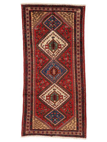  Persischer Hamadan Teppich 150X322 Läufer Dunkelrot/Schwarz (Wolle, Persien/Iran)