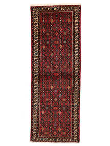  Orientalischer Hamadan Teppich 70X200 Läufer Schwarz/Dunkelrot Wolle, Persien/Iran Carpetvista