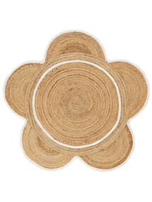 Poppy Indoor/Outdoor Rug Ø 120 Small Beige/White Round