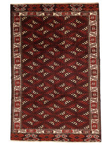  Oriental Turkaman Rug 209X320 Black/Dark Red Wool, Persia/Iran Carpetvista