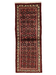 73X196 Hamadan Matot Käytävämatto Matto Musta/Tummanpunainen Persia/Iran Carpetvista