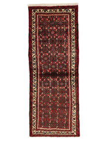  73X196 Hamadan Teppich Läufer Schwarz/Dunkelrot Persien/Iran Carpetvista