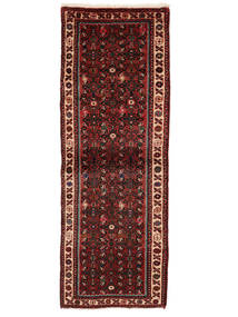  Hosseinabad Tappeto 70X196 Persiano Di Lana Nero/Rosso Scuro Piccolo Carpetvista