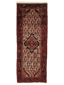  Orientalischer Asadabad Teppich 76X200 Läufer Schwarz/Dunkelrot Wolle, Persien/Iran Carpetvista