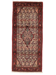 Alfombra Persa Asadabad 84X186 De Pasillo Rojo Oscuro/Negro (Lana, Persia/Irán)