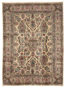  Orientalsk Kerman Fine Tæppe 275X375 Brun/Sort Stort Uld, Persien/Iran Carpetvista