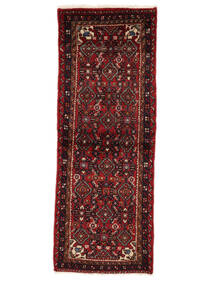  Persan Hosseinabad Covor 70X189 Negru/Dark Red Carpetvista