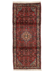  Hamadan Alfombra 83X193 Persa De Lana Negro/Rojo Oscuro Pequeño Carpetvista