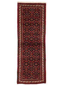 Alfombra Persa Hosseinabad 68X194 De Pasillo Negro/Rojo Oscuro (Lana, Persia/Irán)