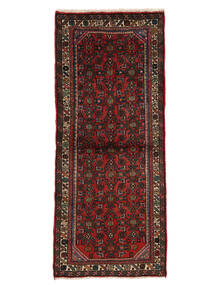 絨毯 ペルシャ ハマダン 78X180 廊下 カーペット ブラック/ダークレッド (ウール, ペルシャ/イラン)