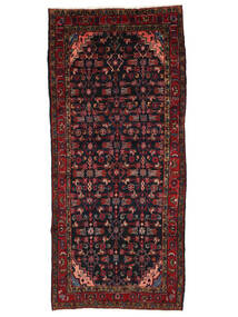 Alfombra Oriental Hamadan 135X300 De Pasillo Negro/Rojo Oscuro (Lana, Persia/Irán)