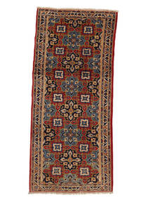 Hamadan Rug 98X224 Runner
 Black/Brown Wool, Persia/Iran Carpetvista