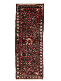 71X190 Tappeto Hamadan Orientale Passatoie Nero/Rosso Scuro (Lana, Persia/Iran) Carpetvista