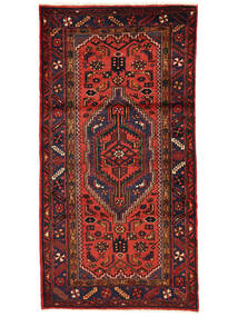 109X219 Hamadan Rug Oriental Black/Dark Red (Wool, Persia/Iran) Carpetvista
