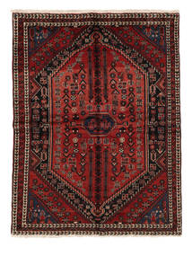  Persischer Nahavand Old Teppich 145X195 Schwarz/Dunkelrot (Wolle, Persien/Iran)