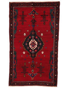 145X253 Alfombra Oriental Hamadan Rojo Oscuro/Negro (Lana, Persia/Irán) Carpetvista