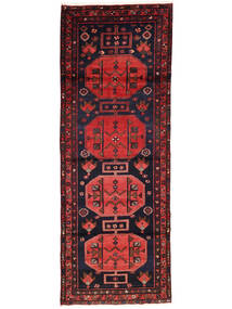 Hamadan Rug 108X287 Runner
 Black/Dark Red Wool, Persia/Iran Carpetvista