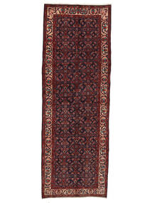  Persischer Nahavand Old Teppich 150X433 Schwarz/Dunkelrot Carpetvista
