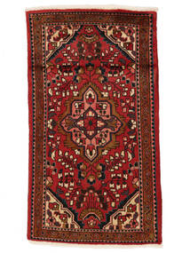 76X135 Χαλι Ανατολής Hamadan Σκούρο Κόκκινο/Μαύρα (Μαλλί, Περσικά/Ιρανικά) Carpetvista