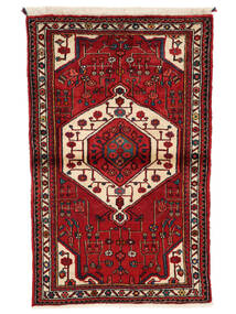  Persischer Hamadan Teppich 82X135 Dunkelrot/Schwarz (Wolle, Persien/Iran)