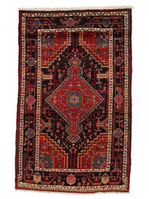 Toiserkan Teppich 112X174 Schwarz/Dunkelrot Wolle, Persien/Iran Carpetvista