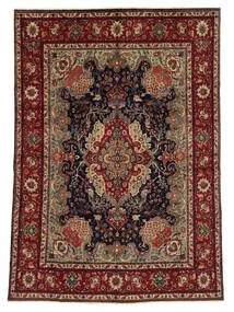  Tabriz Fine Rug 278X396 Persian Wool Black/Brown Large Carpetvista