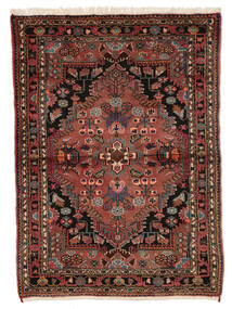  Orientalischer Hamadan Teppich 112X152 Schwarz/Dunkelrot Wolle, Persien/Iran Carpetvista
