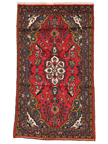 絨毯 ハマダン 95X163 ブラック/ダークレッド (ウール, ペルシャ/イラン)