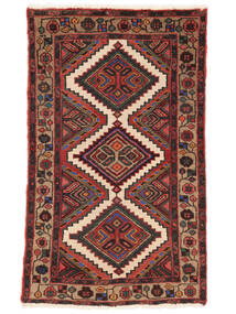  74X124 Hamadan Covor Negru/Dark Red Persia/Iran
 Carpetvista