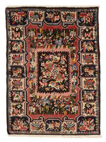  Persischer Bachtiar Teppich 108X145 Schwarz/Dunkelrot Carpetvista