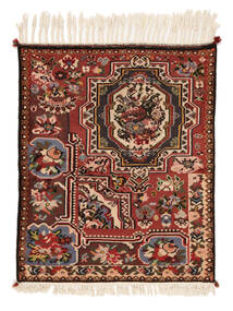 110X132 Tappeto Bakhtiar Orientale Rosso Scuro/Nero (Lana, Persia/Iran) Carpetvista