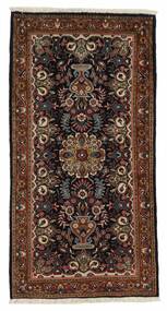  Orientalischer Sarough Teppich 63X124 Schwarz/Braun Wolle, Persien/Iran