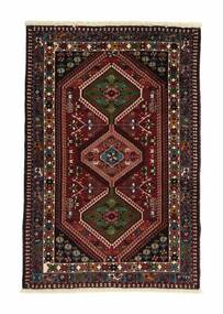 84X125 Tappeto Orientale Yalameh Nero/Rosso Scuro (Lana, Persia/Iran)