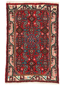  Orientalsk Hamadan Tæppe 76X117 Sort/Mørkerød Uld, Persien/Iran Carpetvista