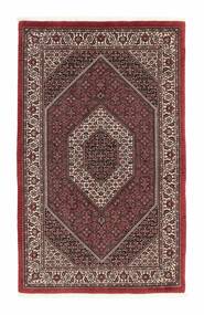 115X187 Bidjar Med Silke Tæppe Orientalsk Mørkerød/Sort (Uld, Persien/Iran)