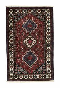  Persischer Yalameh Teppich 85X130 Schwarz/Dunkelrot (Wolle, Persien/Iran)