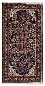 Alfombra Oriental Sarough 66X130 Negro/Rojo Oscuro (Lana, Persia/Irán)